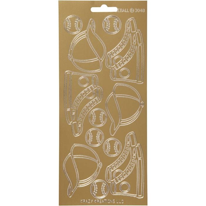 Pegatinas, Deportes, hoja 10x23 cm, dorado, 1 hoja