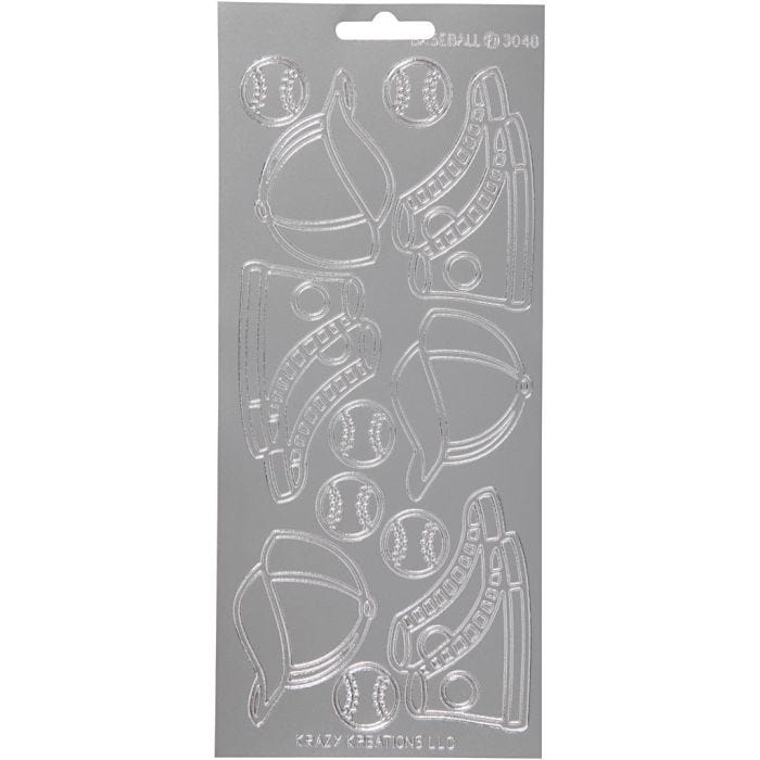 Pegatinas, Deportes, hoja 10x23 cm, plata, 1 hoja