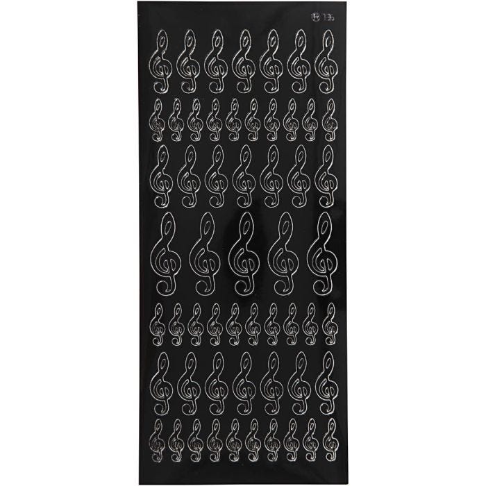 Pegatinas, hoja 10x23 cm, negro, 1 hoja