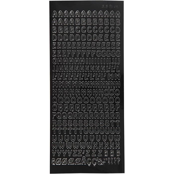 Pegatinas, hoja 10x23 cm, negro, 1 hoja