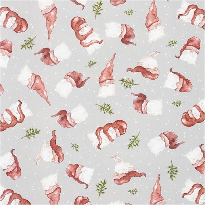 Papel de regalo, Santa con sombrero grande, A: 70 cm, 80 gr, 2 m/ 1 rollo