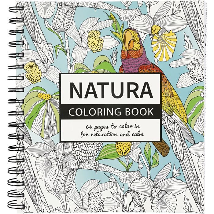 Libro para colorear, Natura, medidas 19,5x23 cm, Número de paginas 64, 1 ud