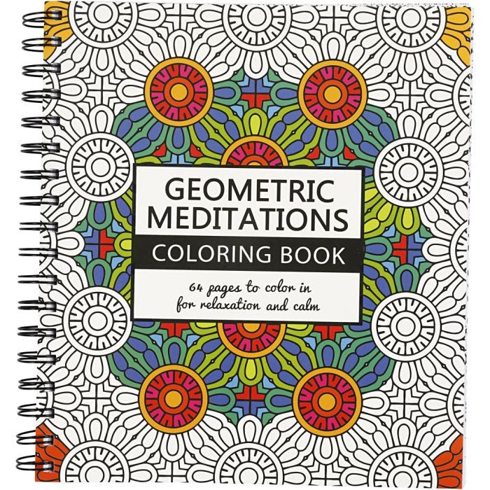 Libro para colorear, geométrico, medidas 19,5x23 cm, Número de paginas 64, 1 ud