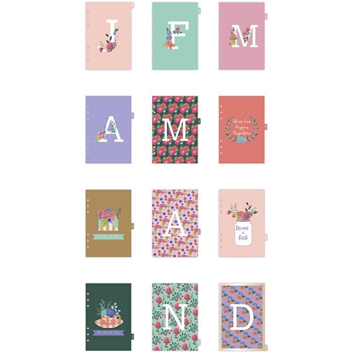 Divisor de índice, A5, Número de paginas 12, dorado, rojo, coral, 1 ud