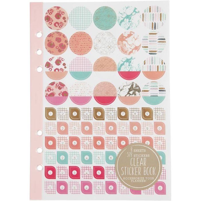 Libro de pegatinas, Acuarela, A5, dorado, rojo, coral, 1 ud