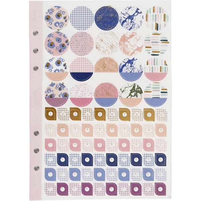 Libro de pegatinas, Flores, A5, dorado, morado, rosado, 1 ud