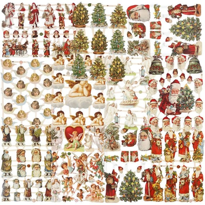 Cromos Vintage, Navidad, hoja 16,5x23,5 cm, 30 hoja/ 1 paquete