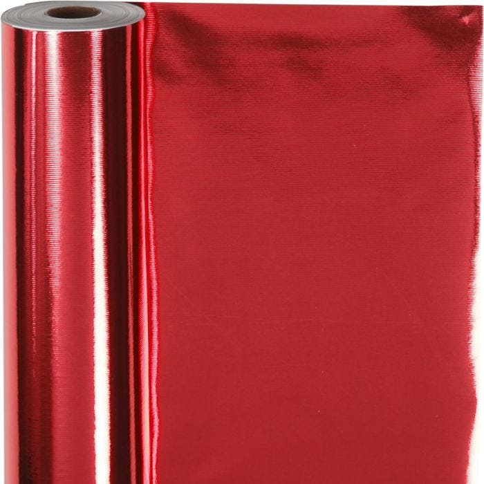 Papel para regalo, A: 50 cm, 65 gr, rojo, 100 m/ 1 rollo