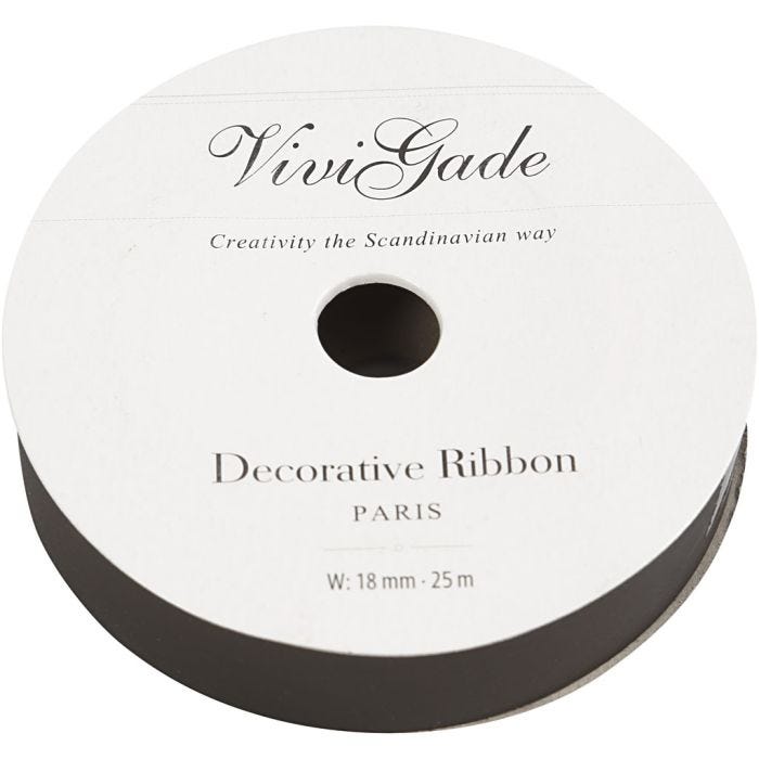 Cinta rizada, A: 18 mm, mate, negro, 25 m/ 1 rollo