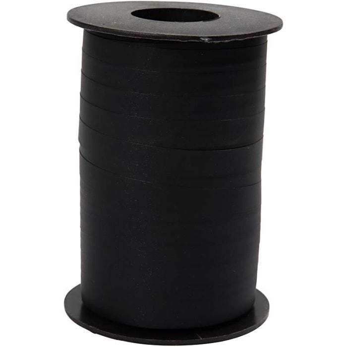Cinta de plástico mate, A: 10 mm, mate, negro, 250 m/ 1 rollo