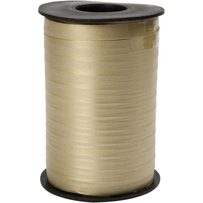 Cinta de plástico mate, A: 10 mm, mate, dorado, 250 m/ 1 rollo