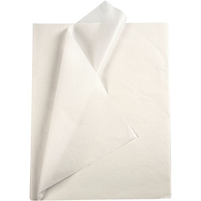 Papel de Seda, hoja 50x70 cm, 17 gr, blanco, 10 hoja/ 1 paquete