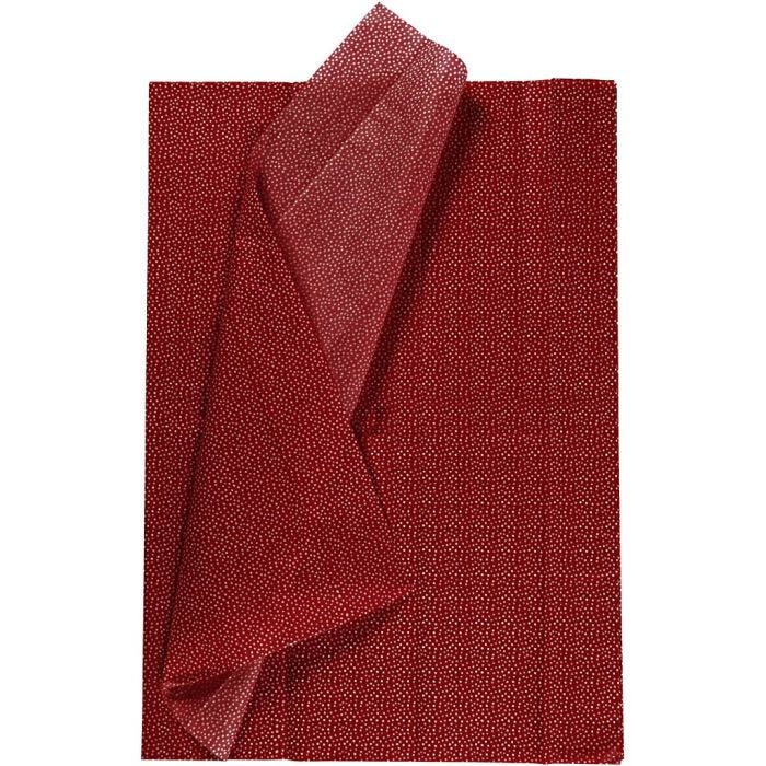 Papel de seda, hoja 50x70 cm, 14 gr, rojo, 6 hoja/ 1 paquete