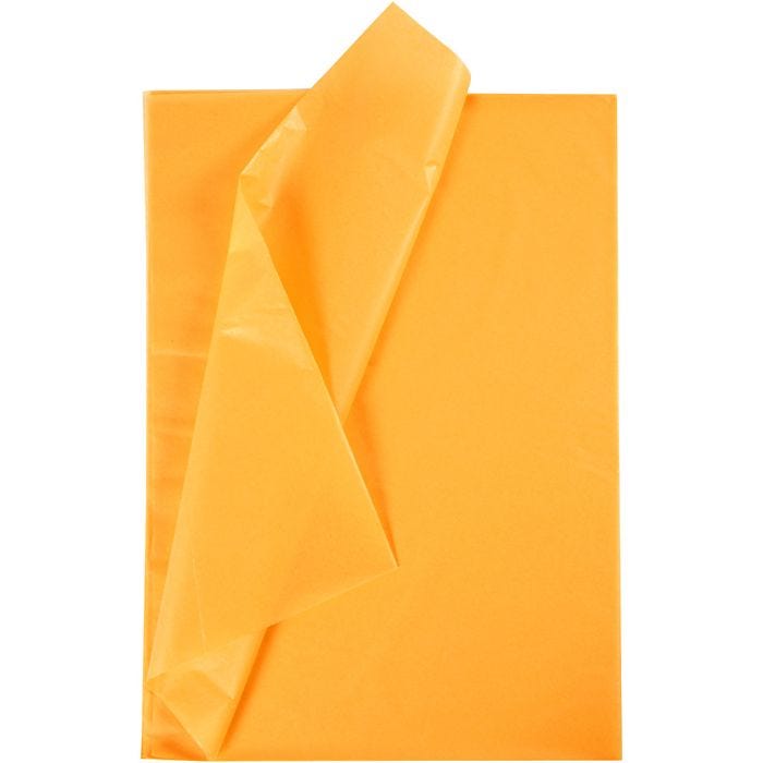 Papel de Seda, hoja 50x70 cm, 17 gr, amarillo, 10 hoja/ 1 paquete