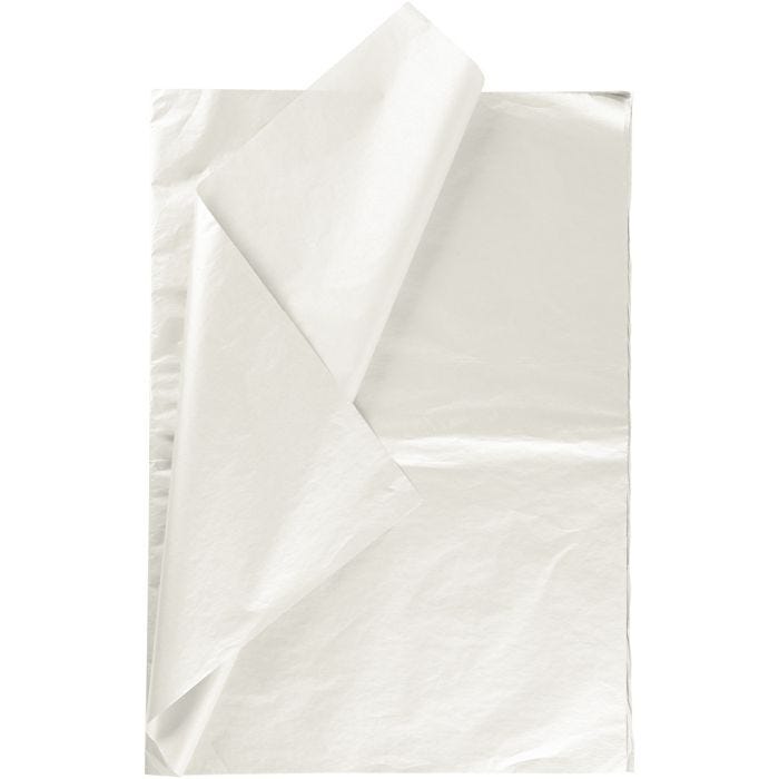 Papel de Seda, hoja 50x70 cm, 17 gr, madre perla, 25 hoja/ 1 paquete