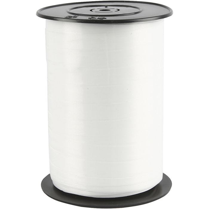 Cinta de plástico, A: 10 mm, glossy, blanco, 250 m/ 1 rollo