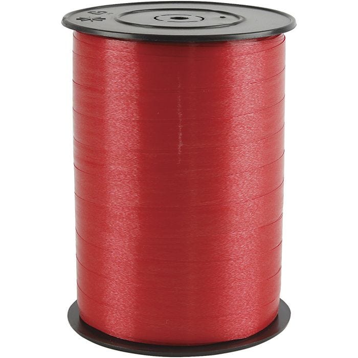 Cinta de plástico, A: 10 mm, glossy, rojo, 250 m/ 1 rollo