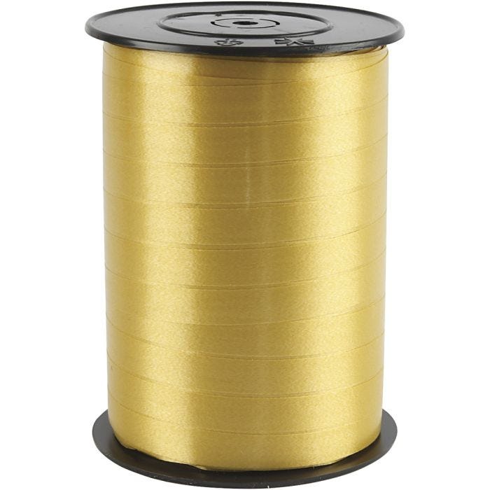 Cinta de plástico, A: 10 mm, glossy, dorado, 250 m/ 1 rollo