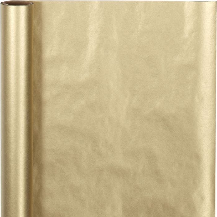 Papel de regalo, A: 50 cm, 60 gr, dorado, 5 m/ 1 rollo