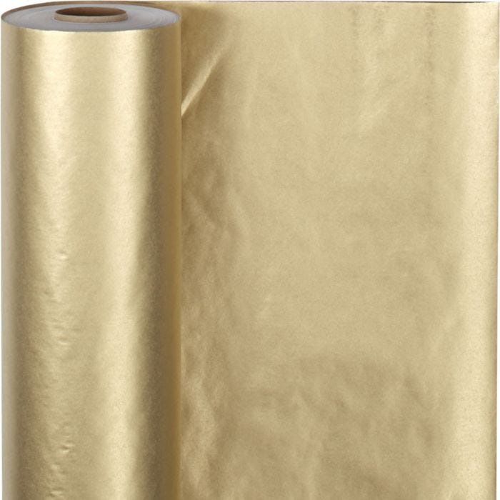 Papel de regalo, A: 50 cm, 60 gr, dorado, 100m/ 1 rollo