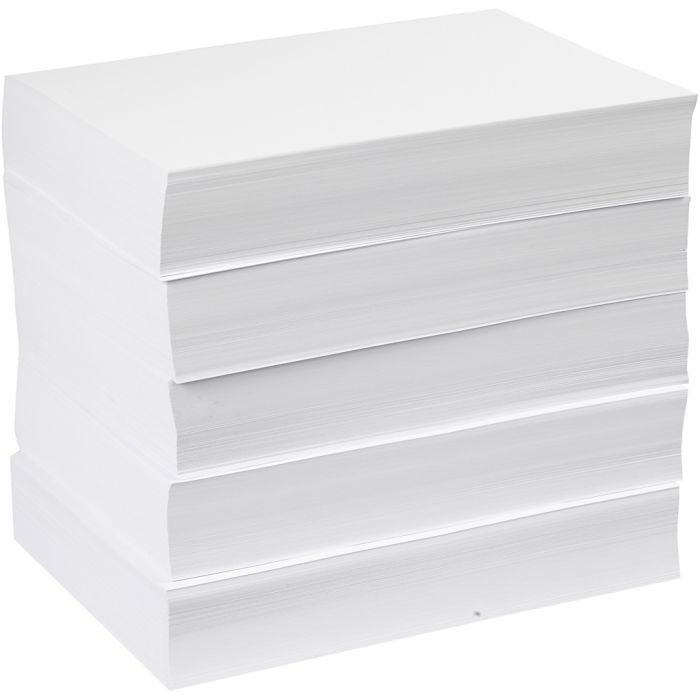 Papel de Dibujo, A4, hoja 210x297 mm, 80 gr, blanco, 5x500 hoja/ 1 paquete