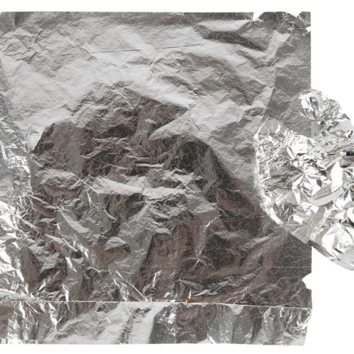 Hoja metálica de imitación, hoja 16x16 cm, plata, 0,625 m2, 25 hoja/ 1 paquete