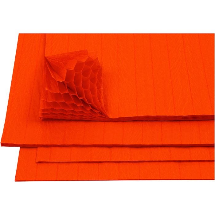 Papel de seda colmena, hoja 28x17,8 cm, naranja, 8 hoja/ 1 paquete