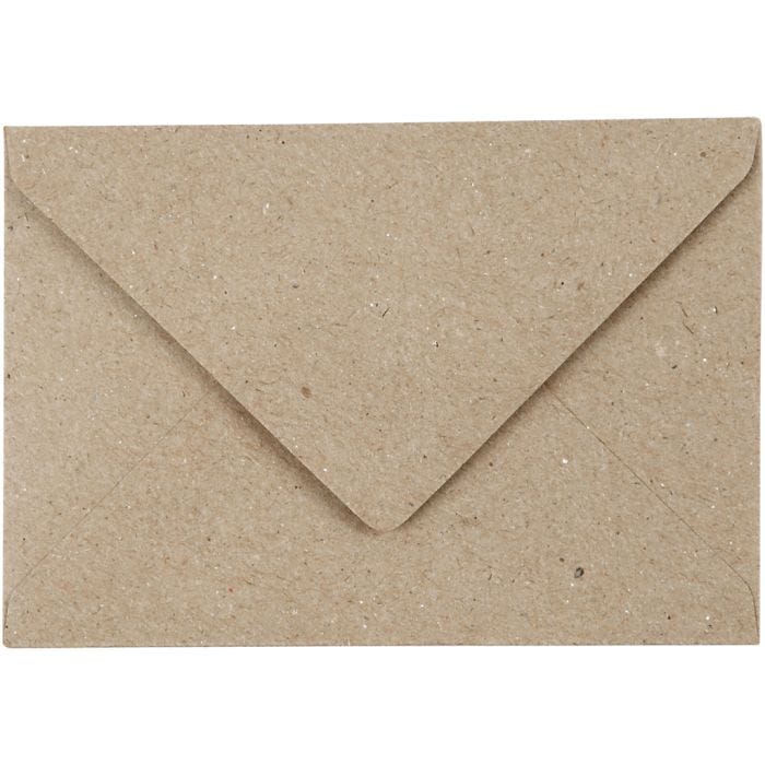 Sobre reciclado, medida sobre 7,8x11,5 cm, 120 gr, natural, 50 ud/ 1 paquete