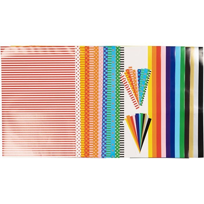Papel satinado, hoja 32x40 cm, 80 gr, 1 set