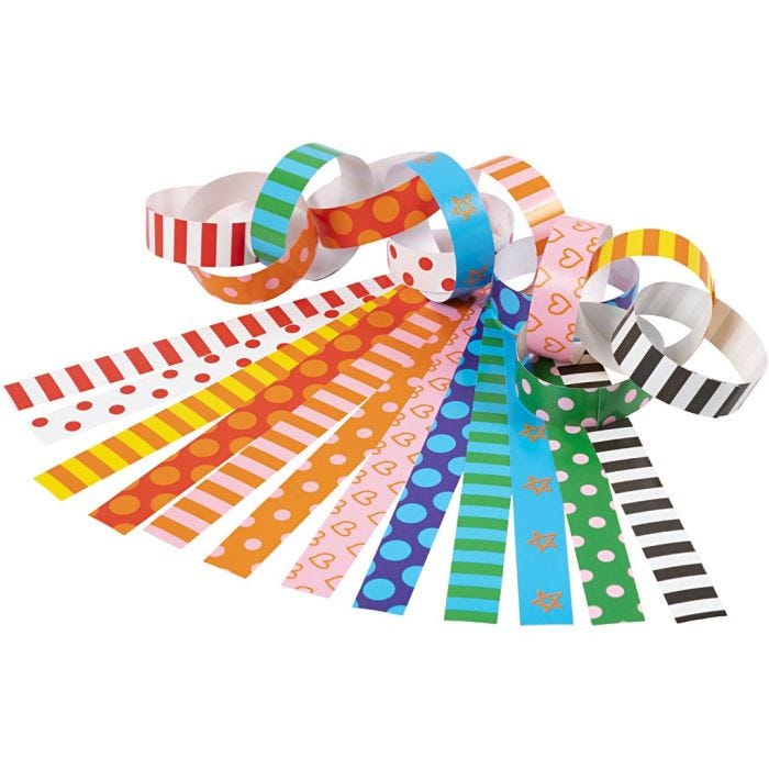 Cadenas de papel, estampado, 16 cm, 15 mm, 2400ud/ 1 paquete