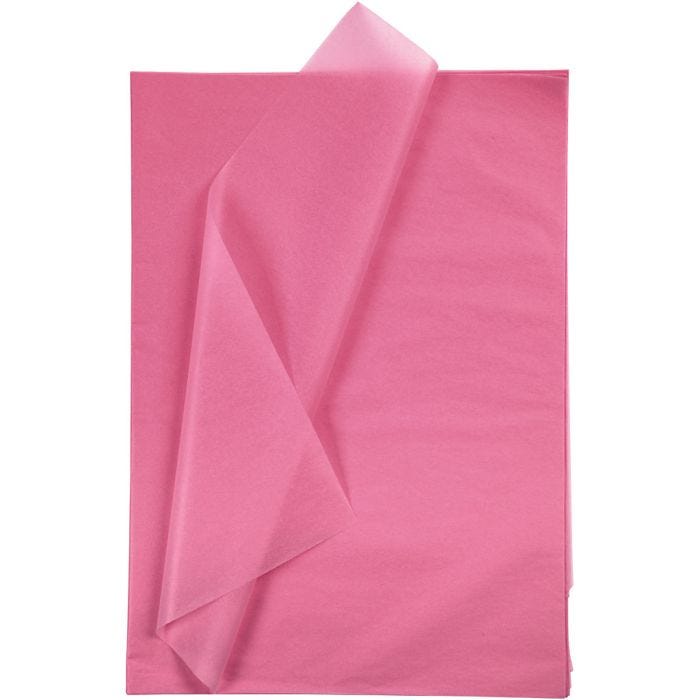 Papel de seda, hoja 50x70 cm, 17 gr, rosa, 25hoja/ 1 paquete