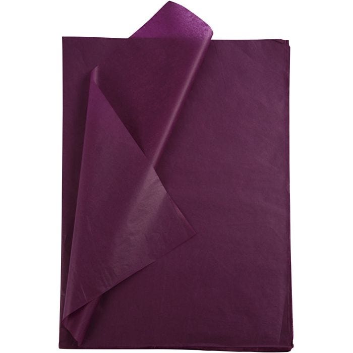 Papel de Seda, hoja 50x70 cm, 17 gr, burdeos, 25 hoja/ 1 paquete