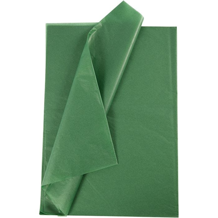 Papel de Seda, hoja 50x70 cm, 17 gr, verde, 25 hoja/ 1 paquete