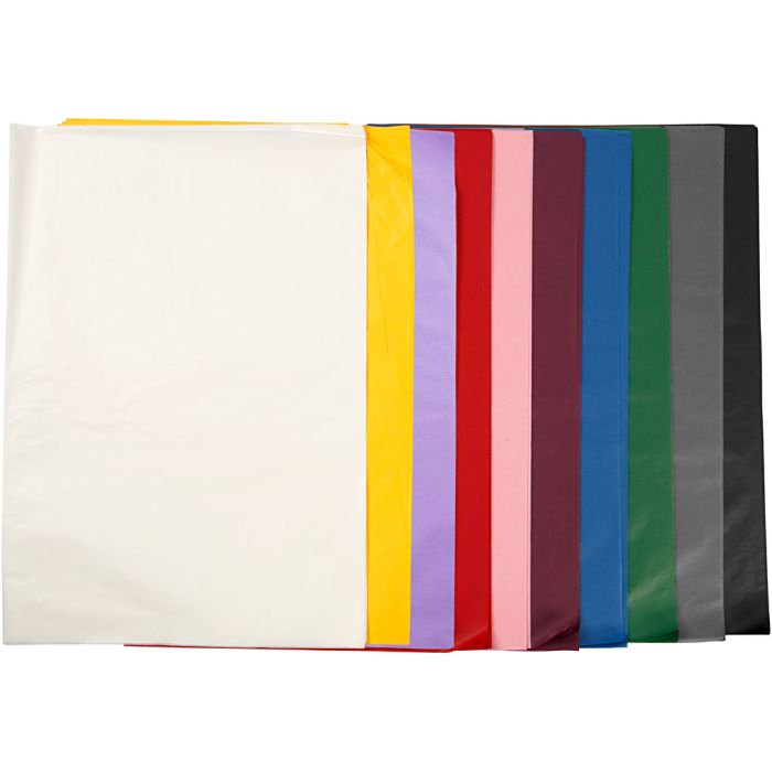 Papel de Seda, hoja 50x70 cm, 17 gr, 10x25 hoja/ 1 paquete