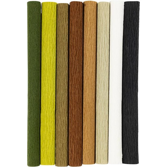 Papel Crepé, hoja 25x60 cm, Relación crêpe: 180%, 105 gr, natural, 8 hoja/ 1 paquete
