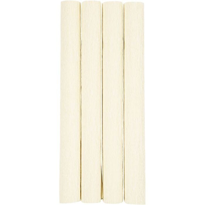 Papel Crepé, hoja 25x60 cm, Relación crêpe: 180%, 105 gr, menos blanco, 4 hoja/ 1 paquete