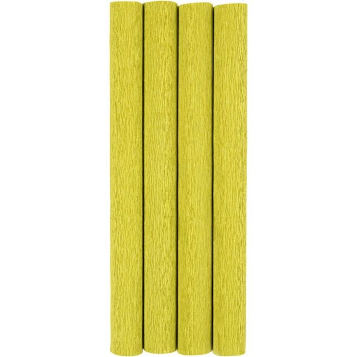 Papel Crepé, hoja 25x60 cm, Relación crêpe: 180%, 105 gr, verde claro, 4 hoja/ 1 paquete