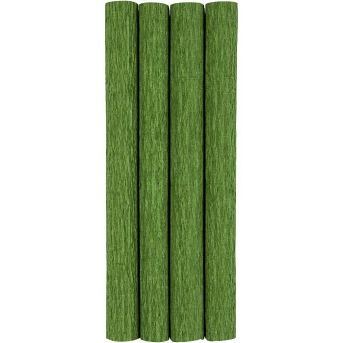 Papel Crepé, hoja 25x60 cm, Relación crêpe: 180%, 105 gr, verde lima, 4 hoja/ 1 paquete