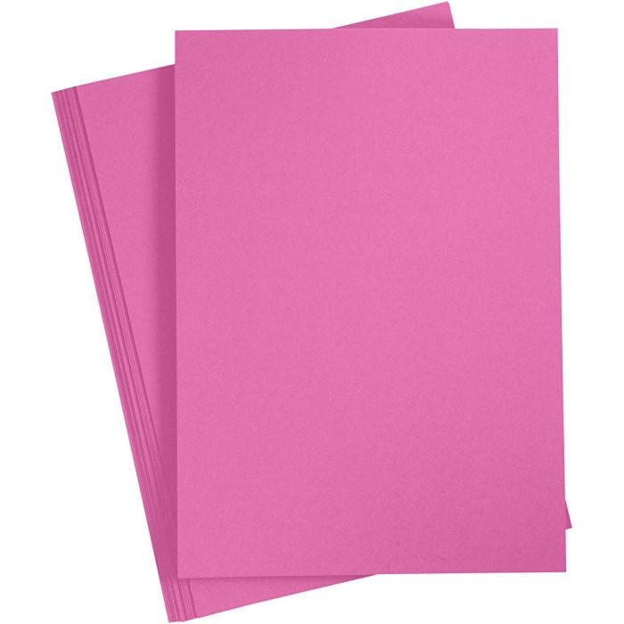 Cartulina de Color, A4, hoja 210x297 mm, 180 gr, rosa, 20 hoja/ 1 paquete
