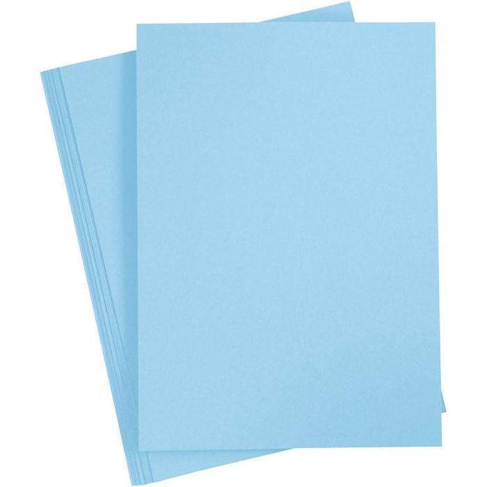 Cartulina de Color, A4, hoja 210x297 mm, 180 gr, azul claro, 20 hoja/ 1 paquete