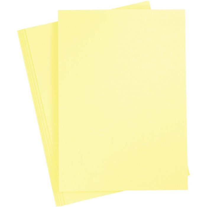 Cartulina de Color, A4, hoja 210x297 mm, 180 gr, amarillo claro, 20 hoja/ 1 paquete
