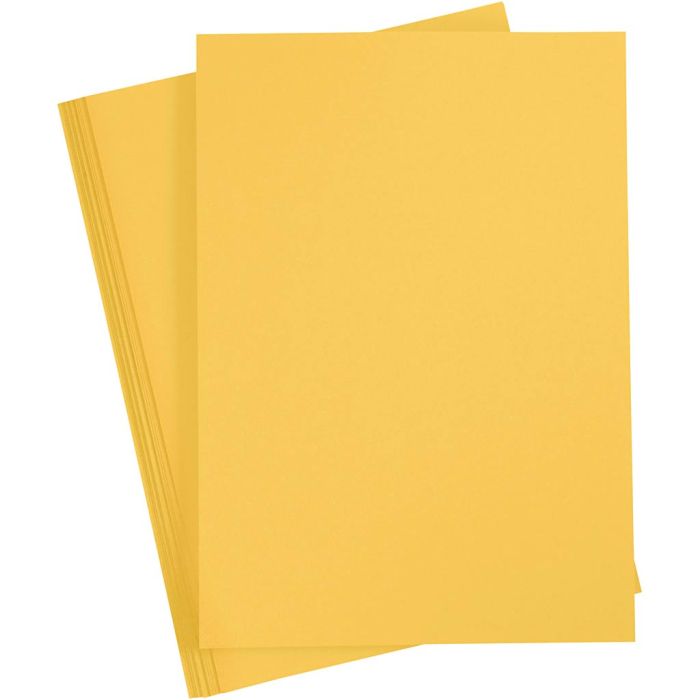 Cartulina de Color, A4, hoja 210x297 mm, 180 gr, amarillo sol, 20hoja/ 1 paquete