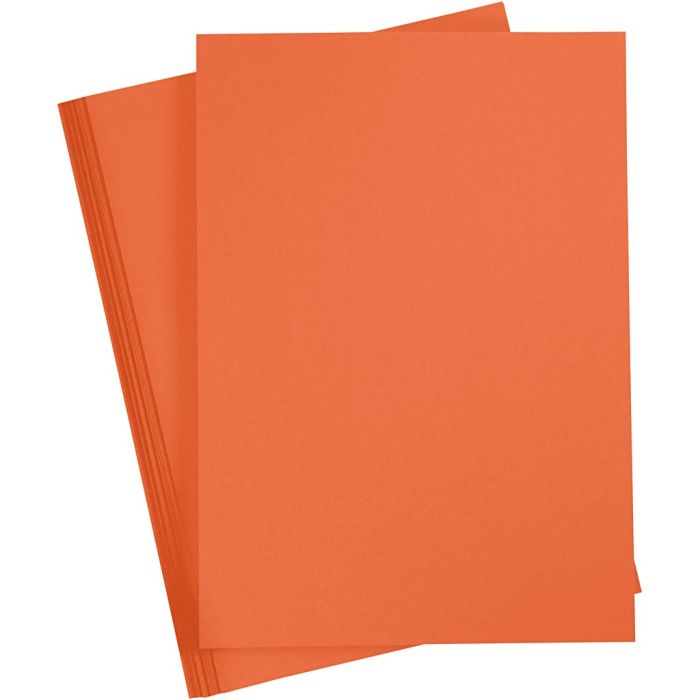 Cartulina de Color, A4, hoja 210x297 mm, 180 gr, naranja, 20 hoja/ 1 paquete