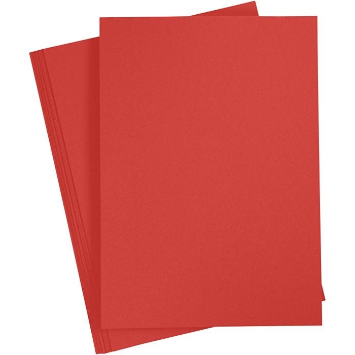 Cartulina de Color, A4, hoja 210x297 mm, 180 gr, rojo, 20 hoja/ 1 paquete