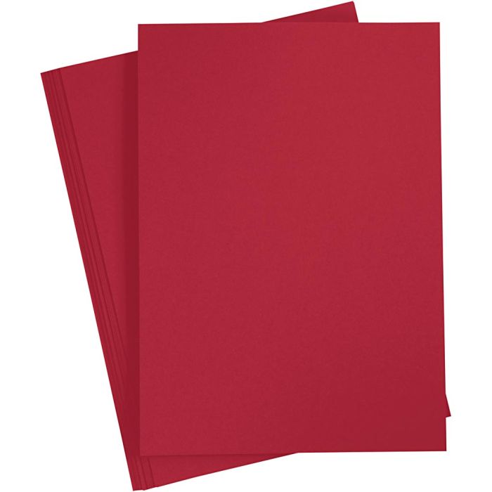 Cartulina de Color, A4, hoja 210x297 mm, 180 gr, rojo navideño, 20 hoja/ 1 paquete
