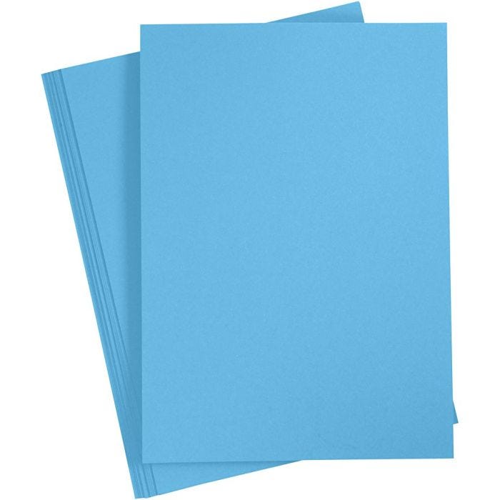Cartulina de Color, A4, hoja 210x297 mm, 180 gr, azul, 20 hoja/ 1 paquete