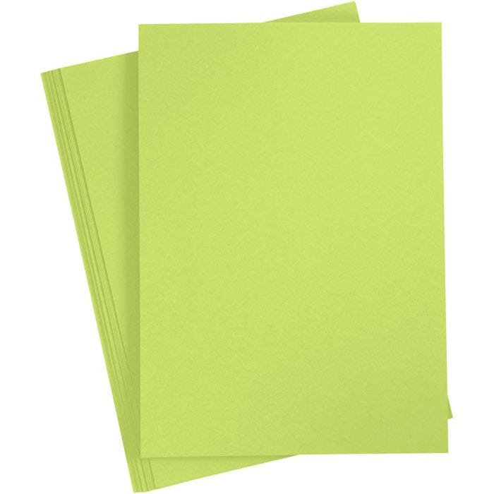 Cartulina de Color, A4, hoja 210x297 mm, 180 gr, verde claro, 20 hoja/ 1 paquete