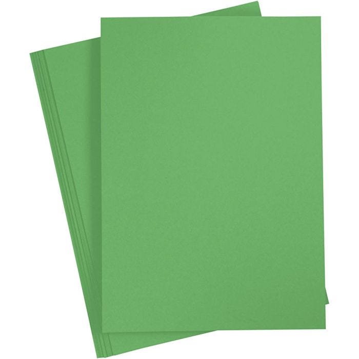 Cartulina de Color, A4, hoja 210x297 mm, 180 gr, verde prado, 20 hoja/ 1 paquete