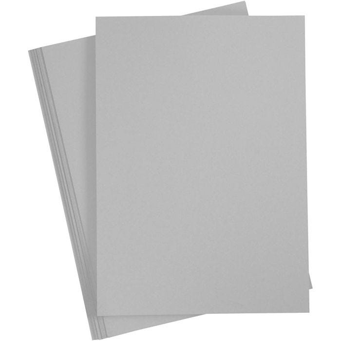Cartulina de Color, A4, hoja 210x297 mm, 180 gr, gris, 20 hoja/ 1 paquete