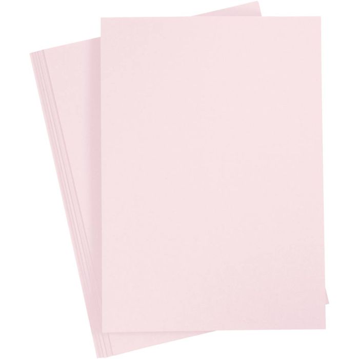 Cartulina, A4, hoja 210x297 mm, 210 gr, rosa claro, 10 hoja/ 1 paquete